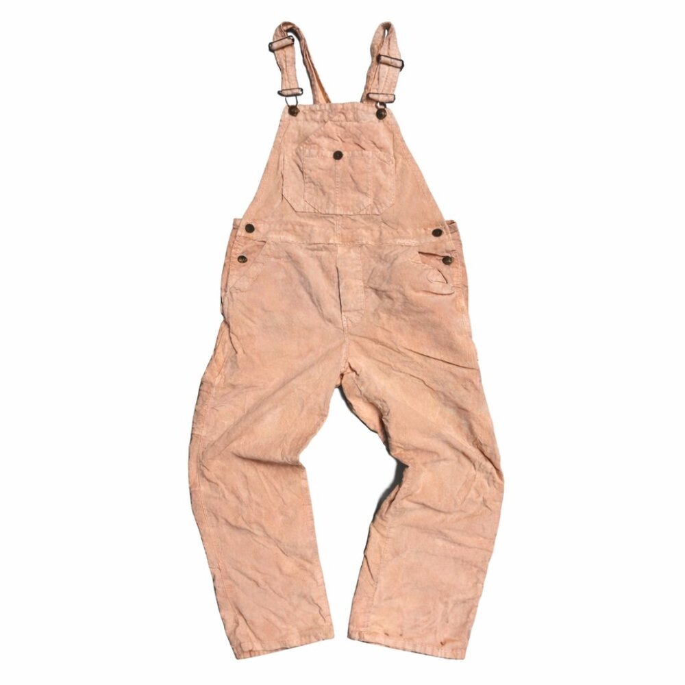Faherty Bib Overalls Womens Large Dusty Rose Pink Organic Cotton Stretch Size Sm